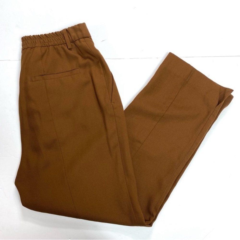 ZARA Classic Slim Fit Ankle Trouser Pants in Russet Brown Size S - Picture 9 of 9